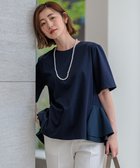 【23区/NIJYUSANKU】の【洗える】コットンポンチコンビジャージー ペプラム カットソー ネイビー系|ID: prp329100004406627 ipo3291000000031963203