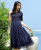 【ティアクラッセ/Tiaclasse】の【洗える】異素材ドッキングワンピース ネイビー|ID: prp329100004406926 ipo3291000000031964773