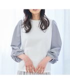 【エニィファム/any FAM】の【洗濯機可/UVケア/アンチピリング】布帛ねじり袖コンビプルオーバー ホワイト×ストライプ|ID: prp329100004407675 ipo3291000000031967817