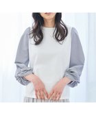 【エニィファム/any FAM】の【洗濯機可/UVケア/アンチピリング】布帛ねじり袖コンビプルオーバー ホワイト×ストライプ|ID: prp329100004407675 ipo3291000000032636363