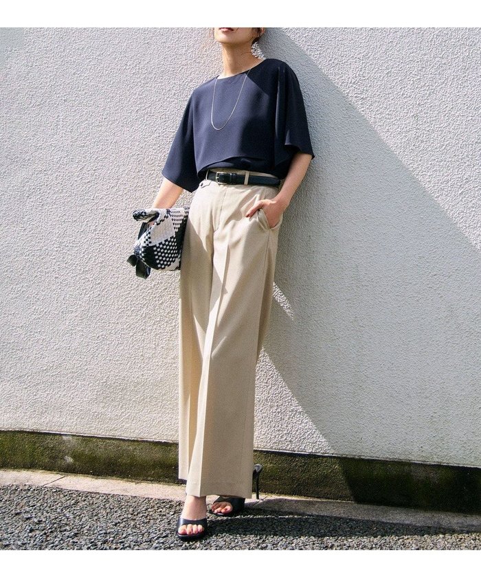 【アンフィーロ 自由区/UNFILO】の【軽量/洗える】TENNEN TOUCH ワイドストレートパンツ インテリア・キッズ・メンズ・レディースファッション・服の通販 founy(ファニー) https://founy.com/ ファッション Fashion レディースファッション Ladies' Fashion Online パンツ Pants エアリー Airy 春 Spring 洗える Washable 軽量 Lightweight シンプル Simple ジャケット Jacket ストレッチ Stretch ストレート Straight センター Center フロント Front 半袖 Short Sleeve ラップ Wrap ワイド Wide S/S・春夏 Ss・Spring/Summer おすすめ Recommend 夏 Summer |ID: prp329100004407678 ipo3291000000032556501