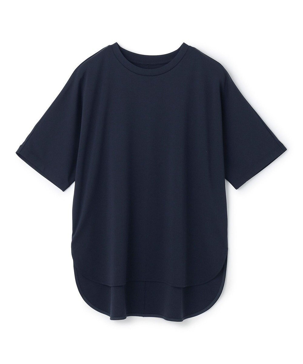 【アンフィーロ 自由区/UNFILO】の【UVケア/接触冷感】BEAUTY FORM-T フォルムTシャツ インテリア・キッズ・メンズ・レディースファッション・服の通販 founy(ファニー) 　ファッション　Fashion　レディースファッション　Fashion for Women　トップス・カットソー　Cut & Sew Tops　シャツ・ブラウス・オフィスカジュアル　Elegant Blouses & Button-Ups　ロングTシャツ・Tシャツ　Longline T-Shirts & Tees　カットソー・ベーシックTシャツ　Cut-and-Sewn Tops / Stretch Tees & Basics　春　Spring　カットソー　Cut and Sewn Top　ストレッチ　Stretch, Stretchy Fabric　デコルテ　Décolleté, Neckline　定番　Standard, Basic Item　フォルム　Silhouette, Form　S/S・春夏　SS, Spring/Summer, Warm Season　夏　Summer　ネイビー|ID: prp329100004407692 ipo3291000000031659362