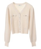 【アースミュージックアンドエコロジー/earth music&ecology】のマイクロボーダーVネックコンパクトカーディガン Ivory|ID: prp329100004407751 ipo3291000000031934105
