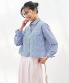 【アンフィーロ 自由区/UNFILO】の【洗える】シアークロップドシャツ ブルーストライプ|ID: prp329100004407765 ipo3291000000032559443