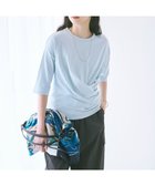 【23区/NIJYUSANKU】の【SLOW/一部店舗限定】MVSコットン カシュクール 5分丈 Tシャツ サックスブルー系|ID:prp329100004407784