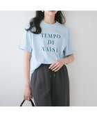 【23区/NIJYUSANKU】の【SLOW/一部店舗限定】MVSコットン ロゴTシャツ サックスブルーxグリーンロゴ|ID: prp329100004407786 ipo3291000000032746249