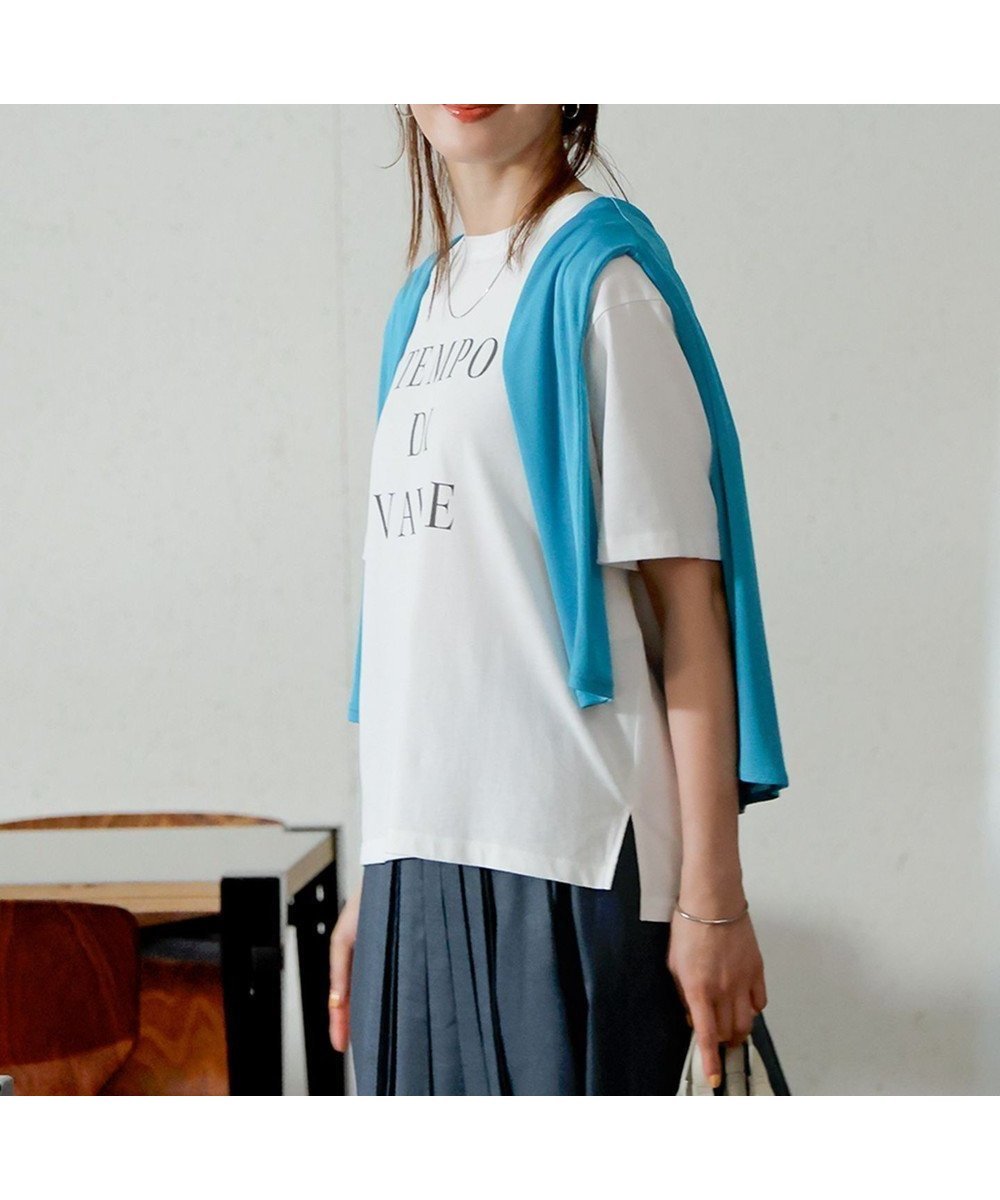 【23区/NIJYUSANKU】の【SLOW/一部店舗限定】MVSコットン ロゴTシャツ 人気、トレンドファッション・服の通販 founy(ファニー) ファッション Fashion レディースファッション Fashion for Women トップス・カットソー Cut & Sew Tops シャツ・ブラウス・オフィスカジュアル Elegant Blouses & Button-Ups ロングTシャツ・Tシャツ Longline T-Shirts & Tees カットソー・ベーシックTシャツ Cut-and-Sewn Tops / Stretch Tees & Basics イタリア Italy 春 Spring カシュクール Wrap Design カットソー Cut and Sewn Top スリット Slit, Slit Detail ダウン Down, Puffer フレア Flare, Flared プリント Print, Printed Pattern ベーシック Basic, Essential ボトム Bottoms, Lower Wear S/S・春夏 SS, Spring/Summer, Warm Season 夏 Summer エレガント 上品 Elegant 2025年 2025 2025春夏・S/S Spring/Summer 2025 SS25 other-1|ID: prp329100004407786 ipo3291000000033713219