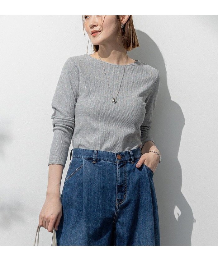 【23区/NIJYUSANKU】の【SLOW/一部店舗限定】ラメリブジャージー ロングTシャツ インテリア・キッズ・メンズ・レディースファッション・服の通販 founy(ファニー) https://founy.com/ ファッション Fashion レディースファッション Ladies' Fashion Online トップス・カットソー Tops/Tshirt シャツ/ブラウス Shirts/Blouses ロング / Tシャツ T-Shirts カットソー Cut and Sewn インナー Inner 春 Spring カットソー Cut And Sew シルバー Silver ジャケット Jacket タンク Tank デニム Denim ロング Long S/S・春夏 Ss・Spring/Summer おすすめ Recommend 夏 Summer 2025年 2025 2025春夏・S/S Ss,Spring/Summer,2025 |ID: prp329100004407787 ipo3291000000032686744