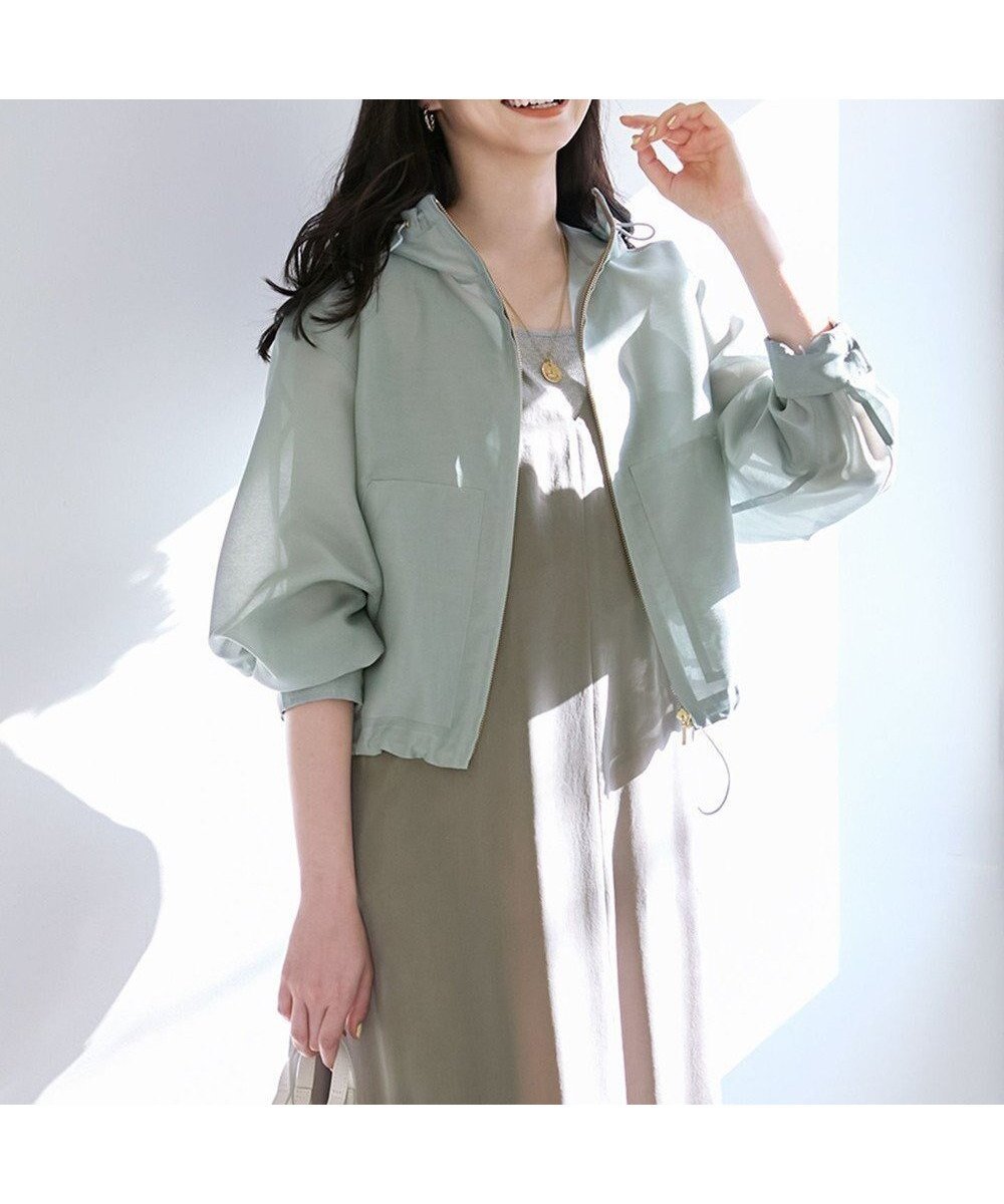 【23区/NIJYUSANKU】の【SLOW/一部店舗限定】シアーフォルム ブルゾン インテリア・キッズ・メンズ・レディースファッション・服の通販 founy(ファニー) 　ファッション　Fashion　レディースファッション　Ladies' Fashion Online　アウター　Coat Outerwear　ジャケット　Jackets　ブルゾン　Blouson/Jackets　オーガンジー　Organdy　春　Spring　シアー　Sheer　ジャケット　Jacket　バランス　Balance　フォルム　Form　ブルゾン　Blouson　S/S・春夏　Ss・Spring/Summer　夏　Summer　2025年　2025　2025春夏・S/S　Ss,Spring/Summer,2025　スモーキーグリーン系|ID: prp329100004407816 ipo3291000000032543646