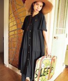 【ツモリチサト スリープ/tsumori chisato SLEEP】のツモリチサト ワンピース 5分袖 半袖 ルームウエア 綿混ベア天竺 ロング丈(ふくらはぎ付近) レディース UNT156 /ワコール ブラック|ID: prp329100004407938 ipo3291000000031852254
