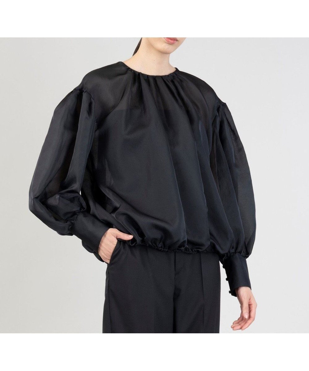 【23区/NIJYUSANKU】の【エステータ】シルクコットンオーガンジー ブラウス 人気、トレンドファッション・服の通販 founy(ファニー) 　ファッション　Fashion　レディースファッション　WOMEN　トップス・カットソー　Tops/Tshirt　シャツ/ブラウス　Shirts/Blouses　オーガンジー　Organdy　春　Spring　ギャザー　Gather　サテン　Satin　シアー　Sheer　シルク　Silk　長袖　Long Sleeve　ベーシック　Basic　S/S・春夏　Ss・Spring/Summer　夏　Summer　エレガント 上品　Elegant　ビジネス 仕事 通勤　Business　 other-1|ID: prp329100004408037 ipo3291000000031649956