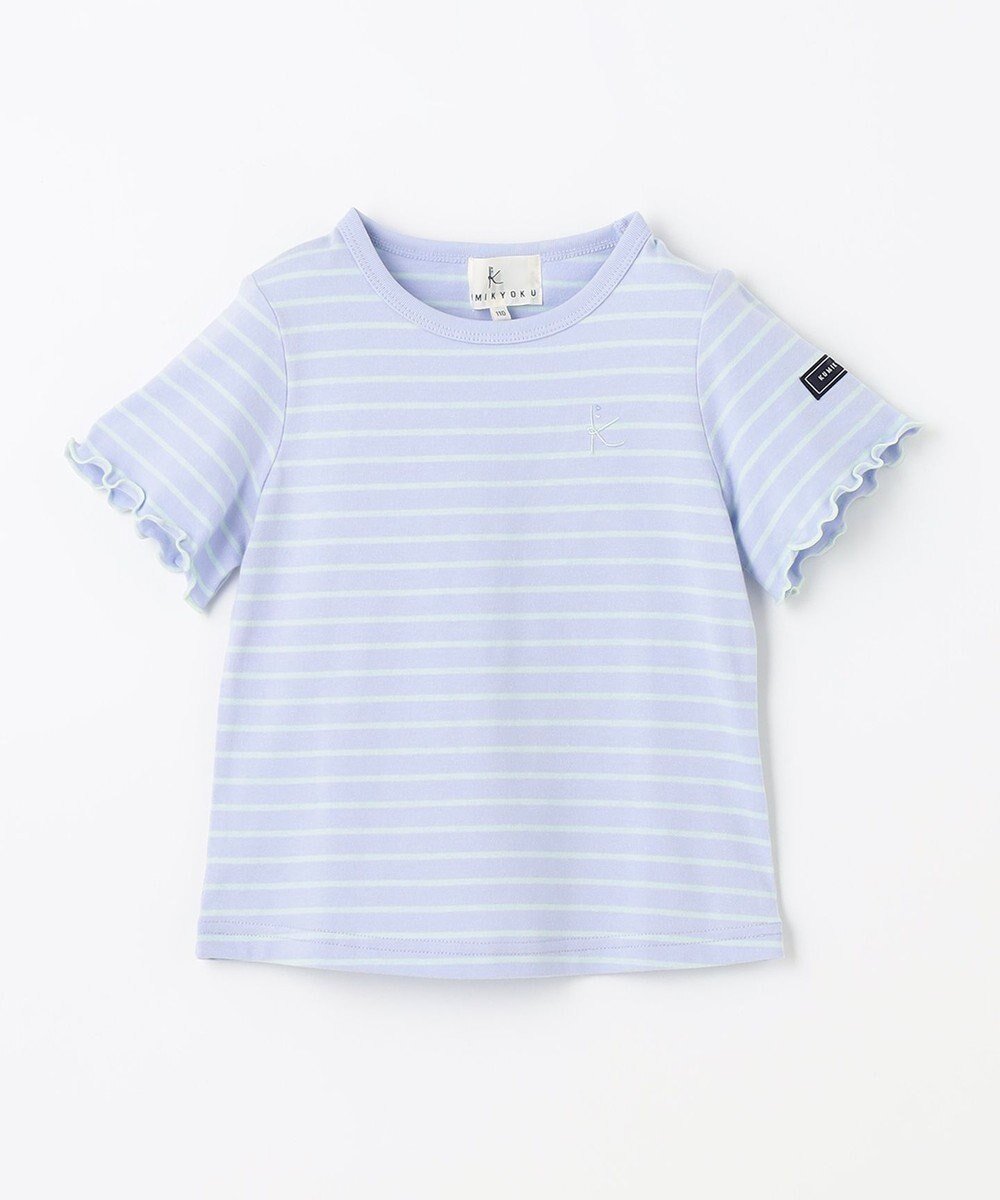 【組曲 / KIDS/KUMIKYOKU】の【110-140㎝】半袖ボーダー Tシャツ インテリア・キッズ・メンズ・レディースファッション・服の通販 founy(ファニー) 　ファッション　Fashion　キッズファッション　Fashion for Kids　トップス・カットソー　Cut & Sew Tops　カットソー　Cut and Sewn Top　ベーシック　Basic, Essential　ボーダー　Border, Stripe　半袖　Short Sleeve, Half Sleeve　夏　Summer　春　Spring　S/S・春夏　SS, Spring/Summer, Warm Season　ミントグリーン×サックスブルー|ID: prp329100004408607 ipo3291000000034242359