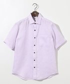 【ジョセフ アブード/JOSEPH ABBOUD / MEN】の【麻100%・軽い・涼しい】 モイスチャーリネン半袖 シャツ ふじ色系|ID: prp329100004408638 ipo3291000000031941475