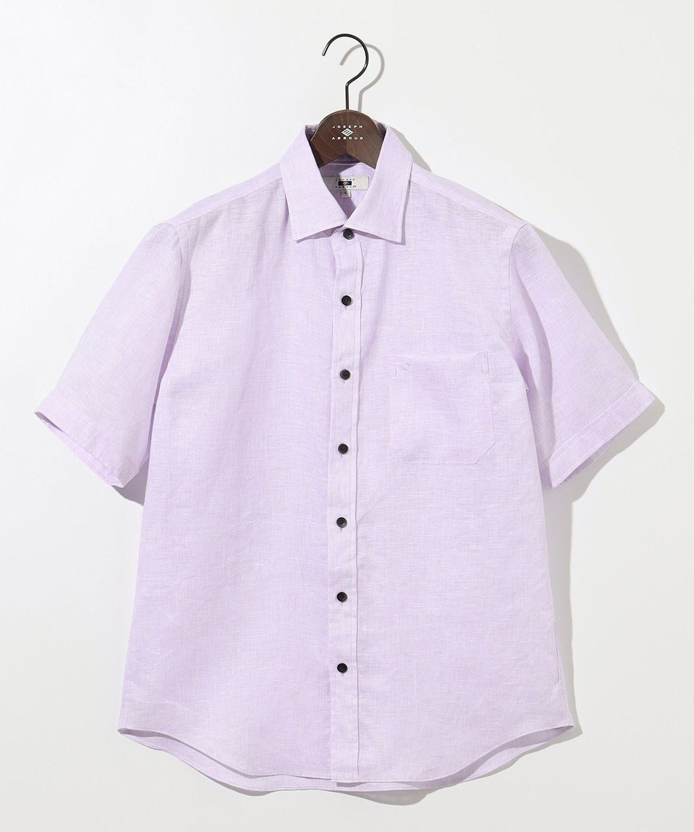 【ジョセフ アブード/JOSEPH ABBOUD / MEN】の【麻100%・軽い・涼しい】 モイスチャーリネン半袖 シャツ インテリア・キッズ・メンズ・レディースファッション・服の通販 founy(ファニー) 　ファッション　Fashion　メンズファッション　MEN　トップス・カットソー　Tops/Tshirt/Men　シャツ　Shirts　おすすめ　Recommend　エレガント 上品　Elegant　シャンブレー　Chambray　ジャケット　Jacket　ペイズリー　Paisley　半袖　Short Sleeve　夏　Summer　春　Spring　S/S・春夏　Ss・Spring/Summer　羽織　Haori　ふじ色系|ID: prp329100004408638 ipo3291000000031941475