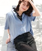 【自由区/JIYU-KU】の【カタログ掲載・接触冷感・UVケア・抗菌防臭・洗える】リヨセルポプリン ブラウス [新色]ブルーストライプ|ID: prp329100004408683 ipo3291000000032297611