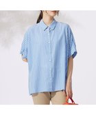 【自由区/JIYU-KU】の【カタログ掲載・接触冷感・UVケア・抗菌防臭・洗える】リヨセルポプリン ブラウス サックスストライプ|ID: prp329100004408683 ipo3291000000032297615
