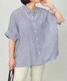 【自由区/JIYU-KU】の【接触冷感・UVケア・抗菌防臭・洗える】リヨセルポプリン ブラウス [新色]ネイビーストライプ|ID: prp329100004408683 ipo3291000000033451832
