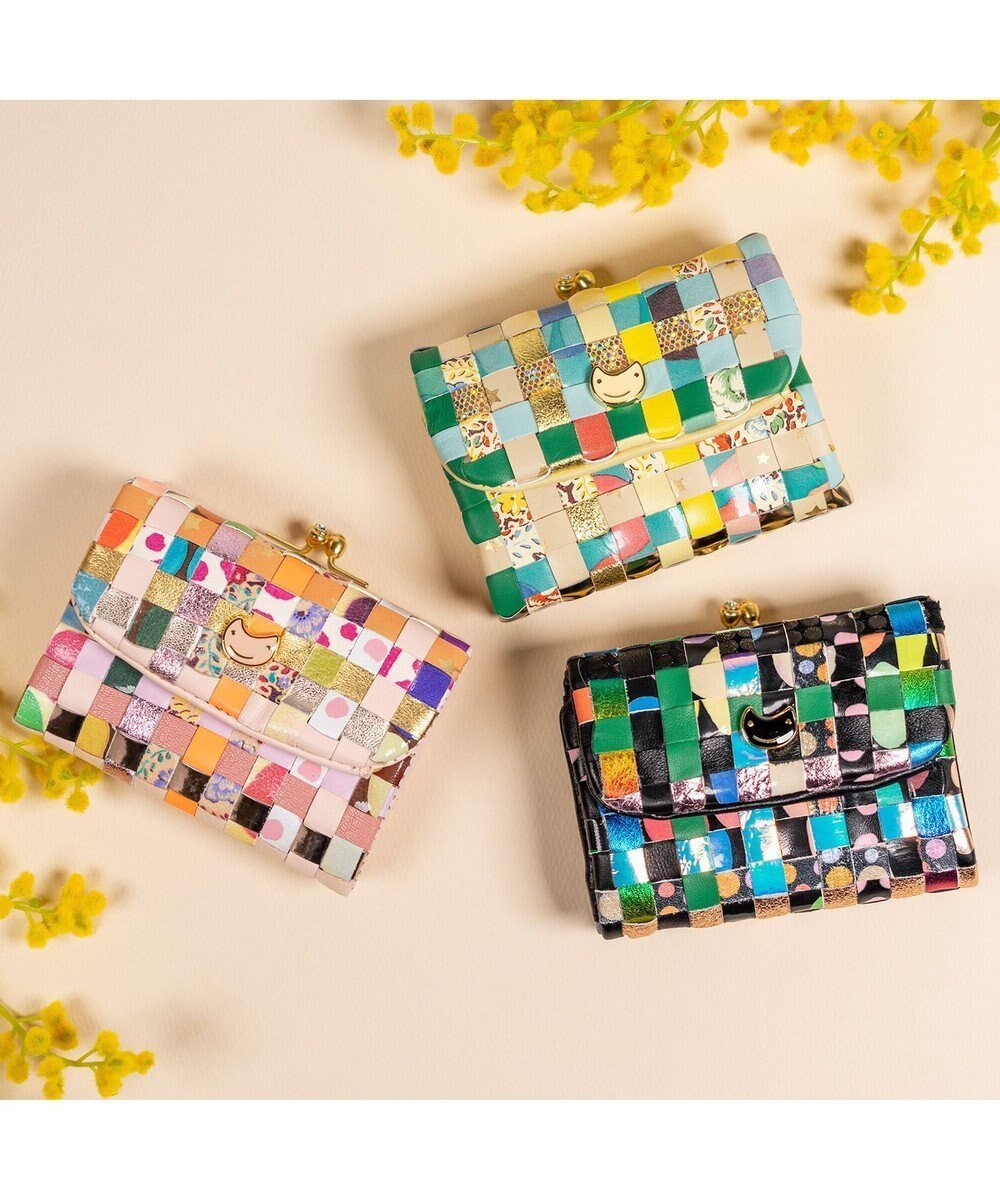 【ツモリチサト キャリー/tsumori chisato CARRY】のエポネコメッシュ 2つ折り財布 がま口 インテリア・キッズ・メンズ・レディースファッション・服の通販 founy(ファニー) 　ファッション　Fashion　レディースファッション　Fashion for Women　ミニ財布・二つ折り財布　Wallets & Card Cases　ストーン　Stone, Gem-Like　ドット　Polka Dot, Dot Pattern　ネコ　Cat, Feline Motif　ポケット　Pocket, Pocket Detail　メッシュ　Mesh, Net Fabric　財布　Wallet, Purse　ピンク|ID: prp329100004408763 ipo3291000000033690149