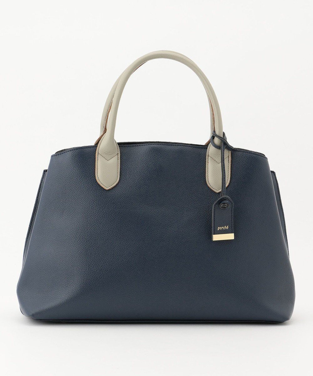 【アンビリオン/UNBILLION】のperche 山羊革A4トートバッグ インテリア・キッズ・メンズ・レディースファッション・服の通販 founy(ファニー) 　ファッション　Fashion　レディースファッション　Fashion for Women　バッグ　Bags　ショルダー　Shoulder, Shoulder Strap　ポケット　Pocket, Pocket Detail　ロング　Long, Long-Length　ネイビーグレー|ID: prp329100004408798 ipo3291000000034264980