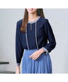 【ティアクラッセ/Tiaclasse】の【洗える】ピンタック配色ブラウス ネイビー×サックスグレー|ID: prp329100004409029 ipo3291000000031771430