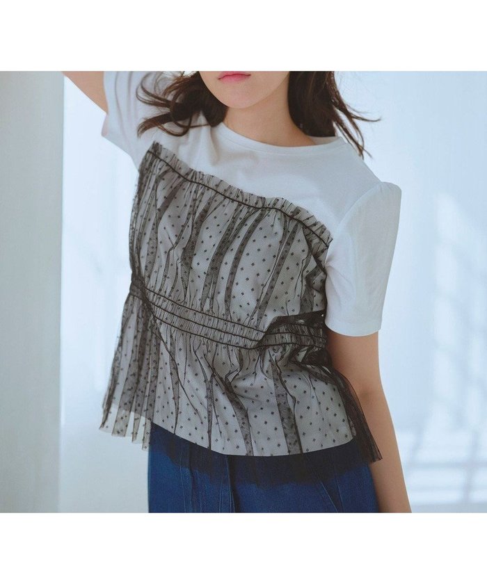 【フェルゥ/Feroux】の【洗える】チュールコンビカットソー インテリア・キッズ・メンズ・レディースファッション・服の通販 founy(ファニー) https://founy.com/ ファッション Fashion レディースファッション WOMEN トップス・カットソー Tops/Tshirt シャツ/ブラウス Shirts/Blouses ロング / Tシャツ T-Shirts カットソー Cut and Sewn おすすめ Recommend カットソー Cut And Sew ギャザー Gather シルケット Mercerization シンプル Simple ボトム Bottom 夏 Summer 春 Spring S/S・春夏 Ss・Spring/Summer 洗える Washable |ID: prp329100004409547 ipo3291000000031759653