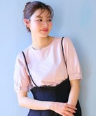 【フェルゥ/Feroux】の【洗える】パフスリーブリボン Tシャツ ピンク系|ID: prp329100004409576 ipo3291000000031165785