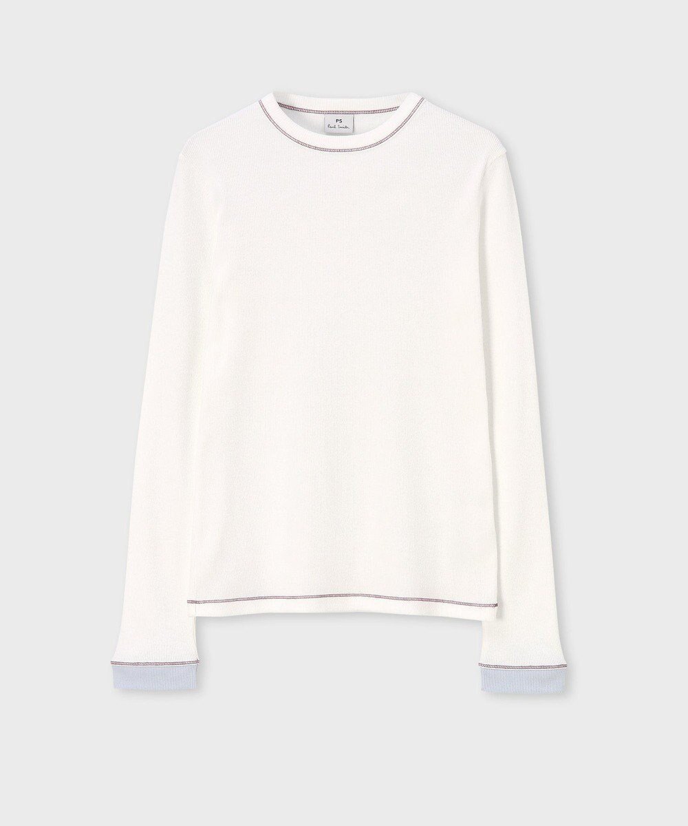 【ポール スミス/Paul Smith】の【洗える】カラーステッチ リブ カットソー インテリア・キッズ・メンズ・レディースファッション・服の通販 founy(ファニー) 　ファッション　Fashion　レディースファッション　WOMEN　トップス・カットソー　Tops/Tshirt　シャツ/ブラウス　Shirts/Blouses　ロング / Tシャツ　T-Shirts　カットソー　Cut and Sewn　おすすめ　Recommend　カットソー　Cut And Sew　カフス　Cuffs　夏　Summer　S/S・春夏　Ss・Spring/Summer　洗える　Washable　A/W・秋冬　Aw・Autumn/Winter・Fw・Fall-Winter　ホワイト|ID: prp329100004409735 ipo3291000000031916437