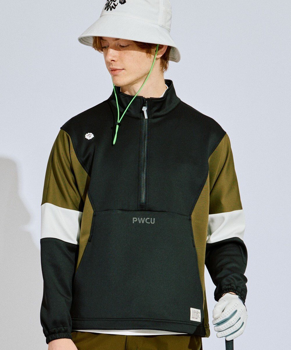 【ピーダブリュサーキュラス/PW CIRCULUS / MEN】の【MEN】カラーブロッキング プルオーバー ゴルフ インテリア・キッズ・メンズ・レディースファッション・服の通販 founy(ファニー) 　ファッション　Fashion　メンズファッション　Fashion for Men　トップス・カットソー　Cut & Sew Tops　ゴルフ　Golf　スウェット / スエット　Sweatshirt, Sweatwear　ストレッチ　Stretch, Stretchy Fabric　バランス　Balance, Style Balance　ブロッキング　Color Blocking, Panel Design　人気　Popular, Best Seller　夏　Summer　春　Spring　S/S・春夏　SS, Spring/Summer, Warm Season　ブラック系|ID: prp329100004411223 ipo3291000000033408792