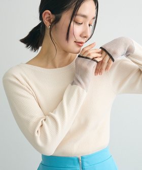 【グリーンパークス/Green Parks】のアンチピリング袖シアーリブニットプルオーバー 人気、トレンドファッション・服の通販 founy(ファニー) ファッション Fashion レディースファッション Fashion for Women トップス・カットソー Cut & Sew Tops ニット Knit Tops & Sweaters カジュアルプルオーバー・ニットトップス Pullovers & Knit Tops / Casual Pullovers シンプル Simple, Minimal ストレート Straight, Straight Cut スマート Smart, Elegant セーター Sweater, Knitwear フィット Fit, Slim Fit ポケット Pocket, Pocket Detail ラウンド Round, Round Neck 夏 Summer 春 Spring S/S・春夏 SS, Spring/Summer, Warm Season |ID:prp329100004411849