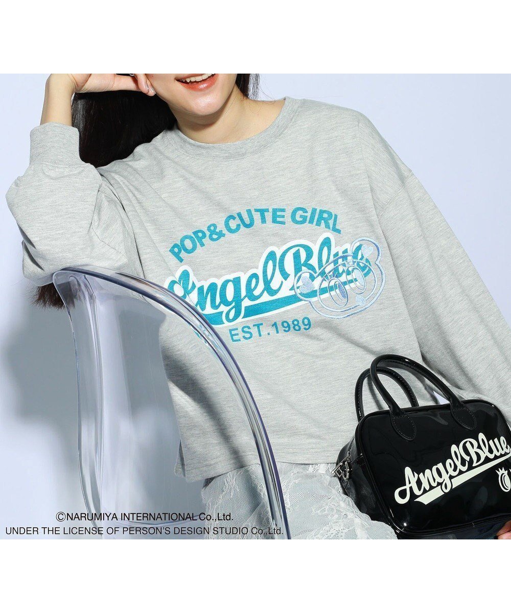 【グリーンパークス/Green Parks】のANGEL BLUE長袖ロゴ刺繍プルオーバー インテリア・キッズ・メンズ・レディースファッション・服の通販 founy(ファニー) 　ファッション　Fashion　レディースファッション　WOMEN　トップス・カットソー　Tops/Tshirt　パーカ　Sweats　プルオーバー　Pullover　スウェット　Sweat　キャラクター　Character　コンパクト　Compact　スウェット　Sweat　トレンド　Trend　ポケット　Pocket　夏　Summer　春　Spring　S/S・春夏　Ss・Spring/Summer　長袖　Long Sleeve　Gray|ID: prp329100004412057 ipo3291000000031848720