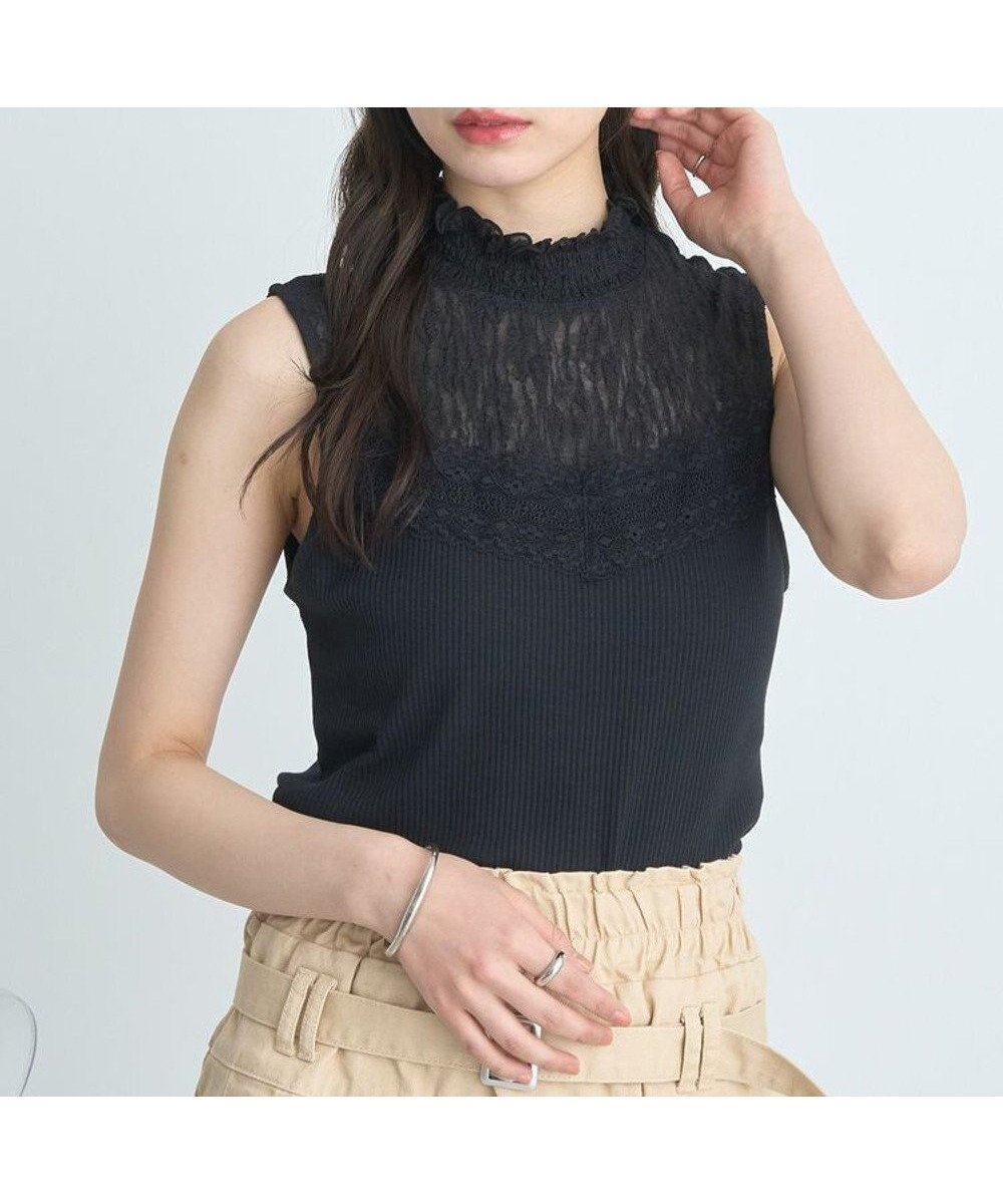 【アースミュージックアンドエコロジー/earth music&ecology】のレースドッキングタンクトップ 人気、トレンドファッション・服の通販 founy(ファニー) 　ファッション　Fashion　レディースファッション　WOMEN　トップス・カットソー　Tops/Tshirt　おすすめ　Recommend　インナー　Inner　シャーリング　Shirring　シンプル　Simple　タンク　Tank　ドッキング　Docking　ハイネック　High Neck　フェミニン　Feminine　ポケット　Pocket　レース　Race　エレガント 上品　Elegant　夏　Summer　春　Spring　S/S・春夏　Ss・Spring/Summer　 other-1|ID: prp329100004412072 ipo3291000000031750659