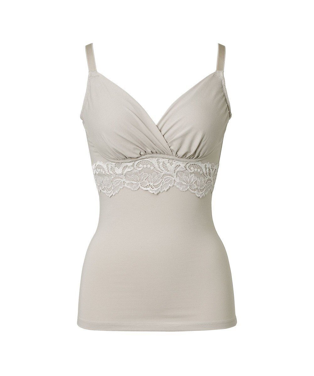 【ブラデリス ニューヨーク/BRADELIS New York】の【BRADELIS NewYork peace】綿混ストレッチハイブリッドハートカップブラキャミ25 ブラデリス 補正 下着 カップ付き シェイパー インテリア・キッズ・メンズ・レディースファッション・服の通販 founy(ファニー) 　ファッション　Fashion　レディースファッション　WOMEN　トップス・カットソー　Tops/Tshirt　キャミソール / ノースリーブ　No Sleeves　下着・ランジェリー　Underwear　アンダーウェア　Underwear　アンダー　Under　エレガント 上品　Elegant　スカラップ　Scalloped　ストレッチ　Stretch　スーピマ　Supima　センター　Center　タンブラー　Tumbler　フィット　Fit　プリント　Print　ボタニカル　Botanical　ラップ　Wrap　ランジェリー　Lingerie　レース　Race　ワイヤー　Wire　おすすめ　Recommend　グレージュ|ID: prp329100004412084 ipo3291000000031792498