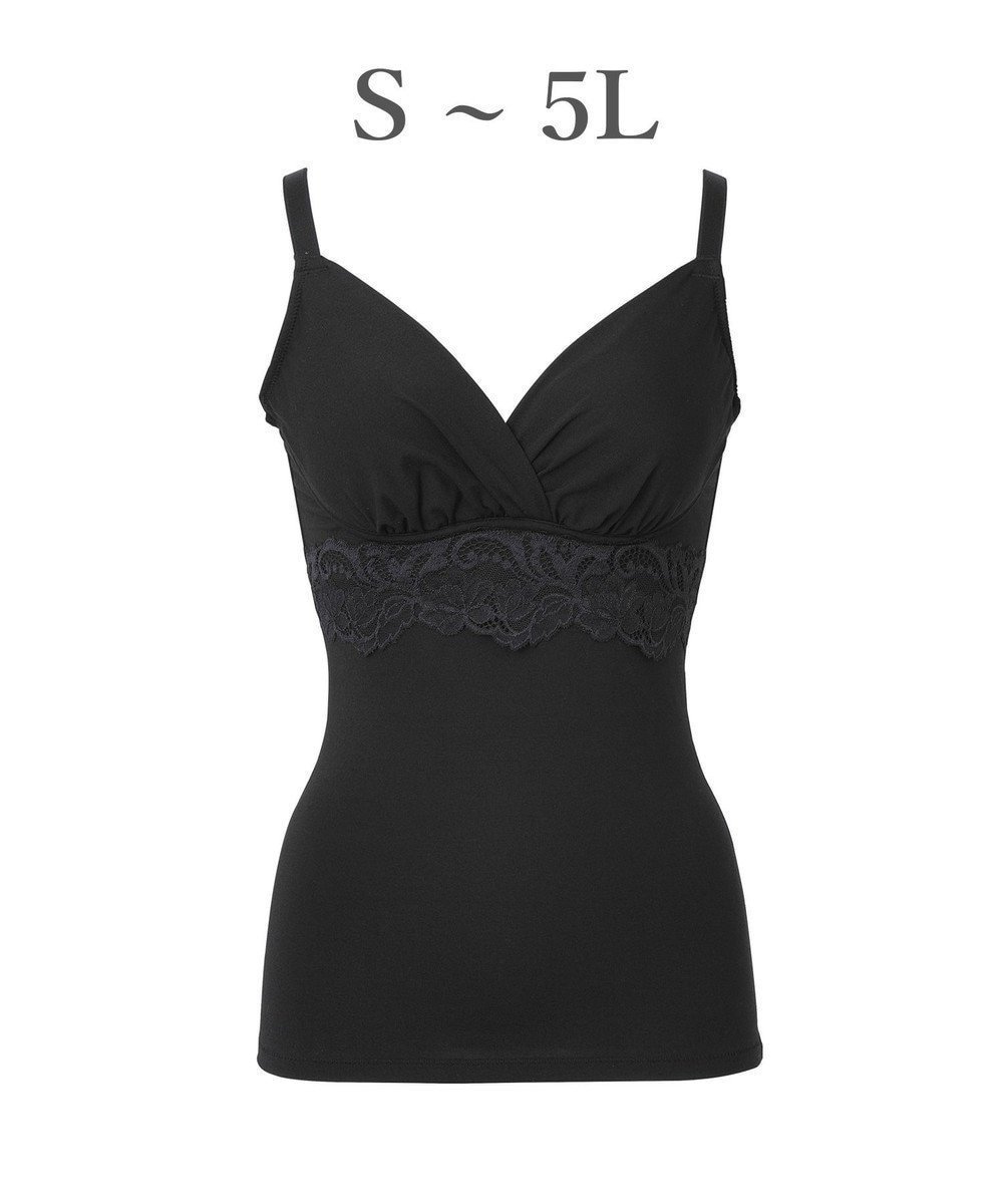 【ブラデリス ニューヨーク/BRADELIS New York】の【BRADELIS NewYork peace】綿混ストレッチハイブリッドハートカップブラキャミ25 ブラデリス 補正 下着 カップ付き ブラトップ シェイパー インテリア・キッズ・メンズ・レディースファッション・服の通販 founy(ファニー) 　ファッション　Fashion　レディースファッション　Ladies' Fashion Online　トップス・カットソー　Tops/Tshirt　キャミソール / ノースリーブ　No Sleeves　下着・ランジェリー　Underwear　アンダーウェア　Underwear　アンダー　Under　エレガント 上品　Elegant　スカラップ　Scalloped　ストレッチ　Stretch　スーピマ　Supima　センター　Center　タンブラー　Tumbler　フィット　Fit　プリント　Print　ボタニカル　Botanical　ラップ　Wrap　ランジェリー　Lingerie　レース　Race　ワイヤー　Wire　おすすめ　Recommend　ブラック|ID: prp329100004412084 ipo3291000000032660947