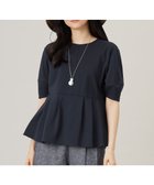 【自由区/JIYU-KU】の【接触冷感・UVカット・吸水速乾・抗菌防臭・洗える】ハイツイストポンチペプラム カットソー ネイビー|ID: prp329100004412118 ipo3291000000032637011