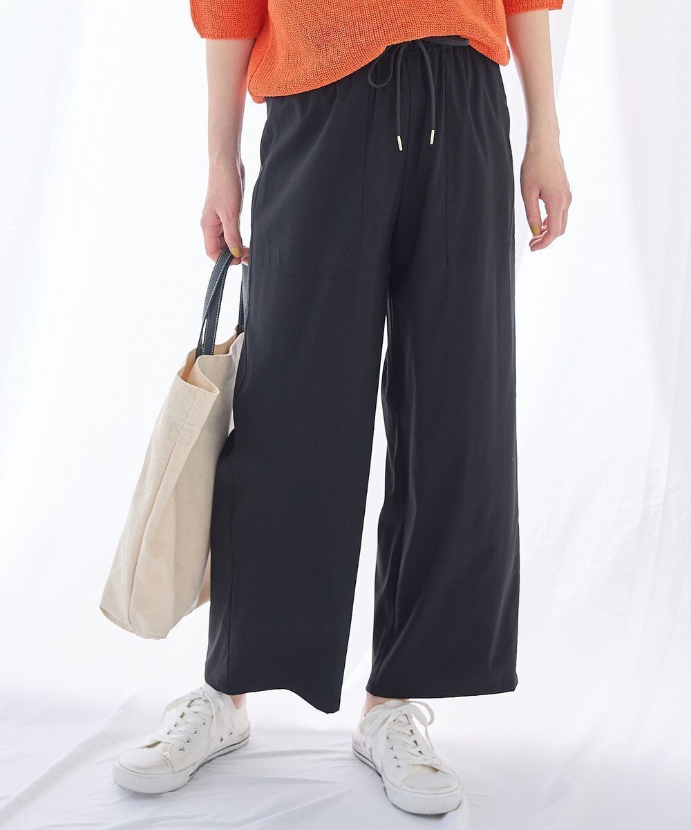 【エニー/ANY】の【新色追加/洗濯機可/ウエストゴム/接触冷感/UVケア/6色展開】清涼リラックスパンツ インテリア・キッズ・メンズ・レディースファッション・服の通販 founy(ファニー) 　ファッション　Fashion　レディースファッション　Fashion for Women　パンツ　Pants & Trousers　おすすめ　Recommended / Our Picks　シンプル　Simple, Minimal　ジャケット　Jacket, Outerwear　ブルゾン　Blouson, Bomber Jacket　リラックス　Relax, Relaxed Fit　ワッシャー　Washer, Crinkled Finish　半袖　Short Sleeve, Half Sleeve　夏　Summer　春　Spring　S/S・春夏　SS, Spring/Summer, Warm Season　ブラック|ID: prp329100004412257 ipo3291000000035713900