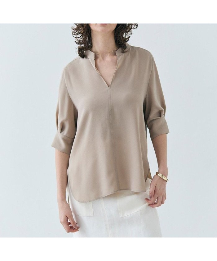 【ベイジ,/BEIGE,】の【洗える】FLEUR / スタンドカラープルオーバーブラウス インテリア・キッズ・メンズ・レディースファッション・服の通販 founy(ファニー) https://founy.com/ ファッション Fashion レディースファッション WOMEN トップス・カットソー Tops/Tshirt シャツ/ブラウス Shirts/Blouses プルオーバー Pullover 春 Spring 洗える Washable サテン Satin スリーブ Sleeve セットアップ Set Up とろみ Thickness デコルテ Decolletage 定番 Standard 人気 Popularity バランス Balance ロング Long S/S・春夏 Ss・Spring/Summer 夏 Summer エレガント 上品 Elegant |ID: prp329100004412262 ipo3291000000031509355