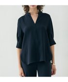 【ベイジ,/BEIGE,】の【洗える】FLEUR / スタンドカラープルオーバーブラウス Navy|ID: prp329100004412262 ipo3291000000031509358