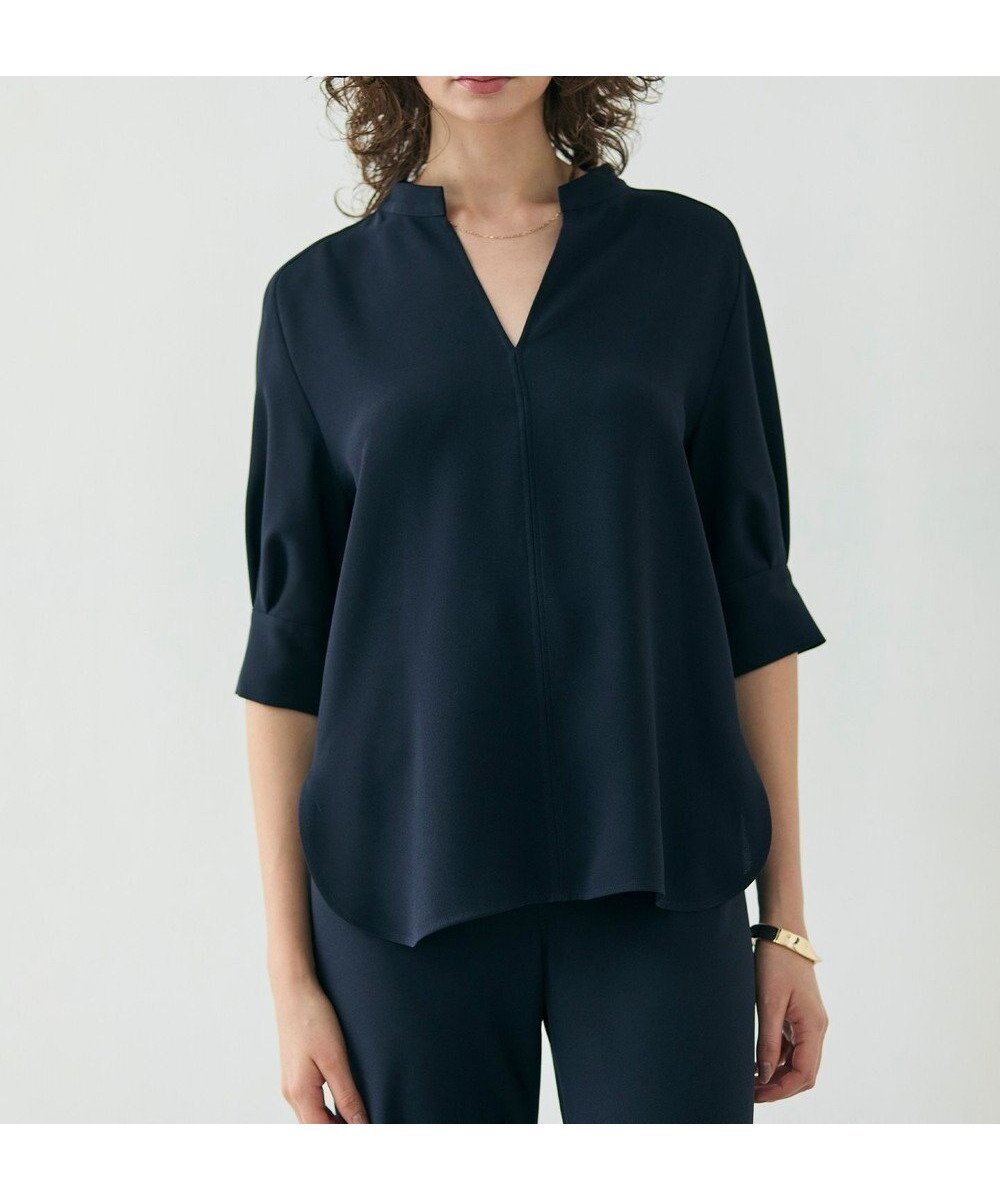 【ベイジ,/BEIGE,】の【ご好評につき追加生産決定・洗える】FLEUR / スタンドカラープルオーバーブラウス インテリア・キッズ・メンズ・レディースファッション・服の通販 founy(ファニー) ファッション Fashion レディースファッション Fashion for Women トップス・カットソー Cut & Sew Tops シャツ・ブラウス・オフィスカジュアル Elegant Blouses & Button-Ups カジュアルプルオーバー・ニットトップス Pullovers & Knit Tops / Casual Pullovers 春 Spring 洗える Machine Washable サテン Satin, Glossy Fabric スリーブ Sleeve, Long Sleeve / Short Sleeve セットアップ Set-Up, Coordinated Outfit とろみ Fluid, Flowy Fabric デコルテ Décolleté, Neckline 定番 Standard, Basic Item 人気 Popular, Best Seller バランス Balance, Style Balance ロング Long, Long-Length S/S・春夏 SS, Spring/Summer, Warm Season 夏 Summer エレガント 上品 Elegant Navy|ID: prp329100004412262 ipo3291000000033568553