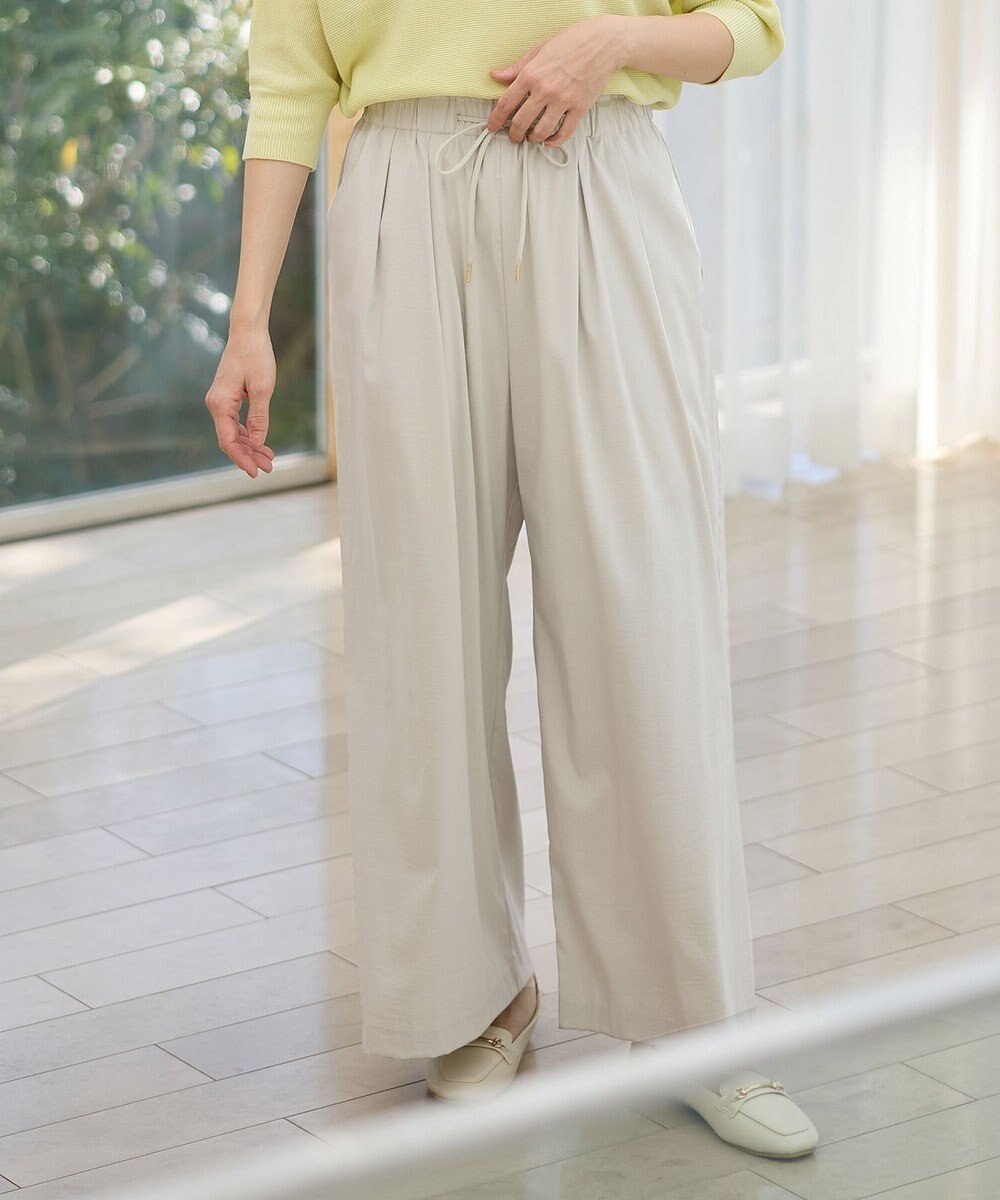 【エニー/ANY】の【新色追加/ウエストゴム】清涼リラックスハイウエストパンツ インテリア・キッズ・メンズ・レディースファッション・服の通販 founy(ファニー) 　ファッション　Fashion　レディースファッション　Fashion for Women　パンツ　Pants & Trousers　おすすめ　Recommended / Our Picks　ジャケット　Jacket, Outerwear　ブルゾン　Blouson, Bomber Jacket　リラックス　Relax, Relaxed Fit　ワッシャー　Washer, Crinkled Finish　半袖　Short Sleeve, Half Sleeve　夏　Summer　春　Spring　S/S・春夏　SS, Spring/Summer, Warm Season　グレージュ|ID: prp329100004412294 ipo3291000000035730065