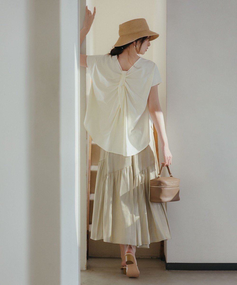 【フェルゥ/Feroux】の【ONWARD CROSSET MAG掲載・セットアイテム】バックギャザーシャイニーセット ワンピース 人気、トレンドファッション・服の通販 founy(ファニー) 　ファッション　Fashion　レディースファッション　Fashion for Women　ワンピース　Dresses　カットソー　Cut and Sewn Top　シャイニー　Shiny, Glossy Finish　シンプル　Simple, Minimal　スリット　Slit, Slit Detail　セットアップ　Set-Up, Coordinated Outfit　トレンド　Trend, Trending Now　フロント　Front, Front Design　ラウンド　Round, Round Neck　リゾート　Resort, Vacation Style　リボン　Ribbon, Bow　人気　Popular, Best Seller　夏　Summer　春　Spring　S/S・春夏　SS, Spring/Summer, Warm Season　雑誌　Magazine, Fashion Magazine　 other-1|ID: prp329100004413313 ipo3291000000034757259