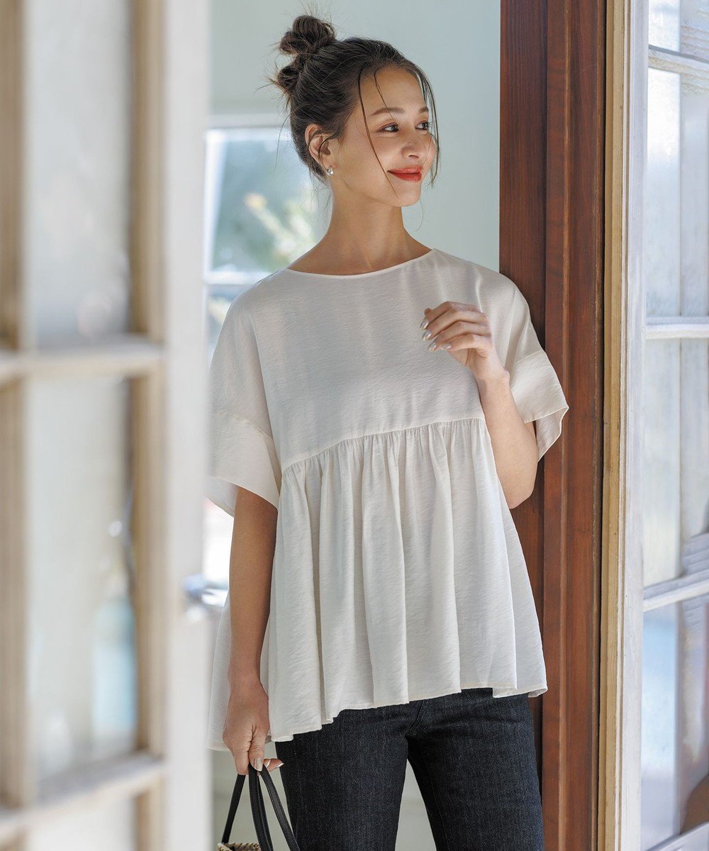 【アンフィーロ 自由区/UNFILO】のヴィンテージシアー ギャザーペプラムブラウス 人気、トレンドファッション・服の通販 founy(ファニー) ファッション Fashion レディースファッション Fashion for Women トップス・カットソー Cut & Sew Tops シャツ・ブラウス・オフィスカジュアル Elegant Blouses & Button-Ups 春 Spring ギャザー Gathered, Ruffled セットアップ Set-Up, Coordinated Outfit ビンテージ Vintage, Retro Style リラックス Relax, Relaxed Fit S/S・春夏 SS, Spring/Summer, Warm Season 夏 Summer other-1|ID: prp329100004413315 ipo3291000000033398956