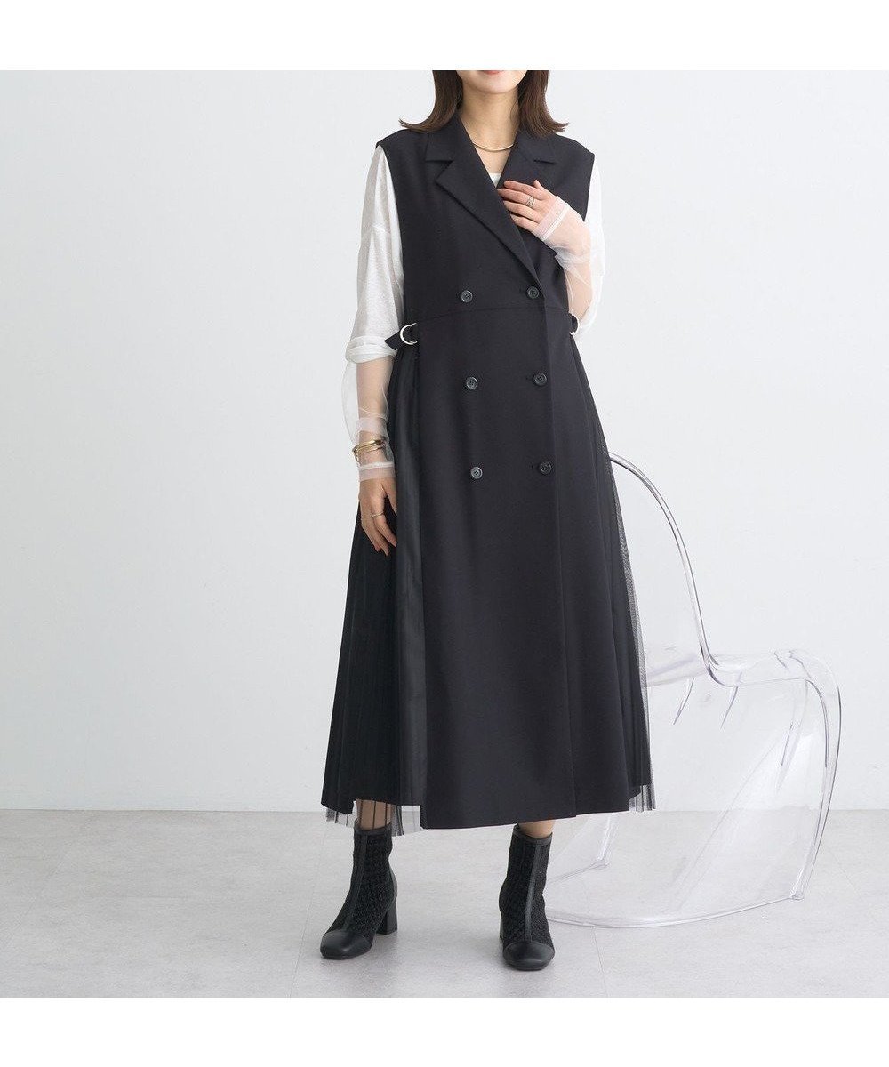 【アースミュージックアンドエコロジー/earth music&ecology】のサイドプリーツジレンチ インテリア・キッズ・メンズ・レディースファッション・服の通販 founy(ファニー) 　ファッション　Fashion　レディースファッション　WOMEN　アウター　Coat Outerwear　コート　Coats　ジャケット　Jackets　トレンチコート　Trench Coats　おすすめ　Recommend　ジャケット　Jacket　ダブル　Double　トレンチ　Trench　フロント　Front　ポケット　Pocket　ロング　Long　再入荷　Restock/Back In Stock/Re Arrival　夏　Summer　S/S・春夏　Ss・Spring/Summer　A/W・秋冬　Aw・Autumn/Winter・Fw・Fall-Winter　ブラック|ID: prp329100004414023 ipo3291000000031917227