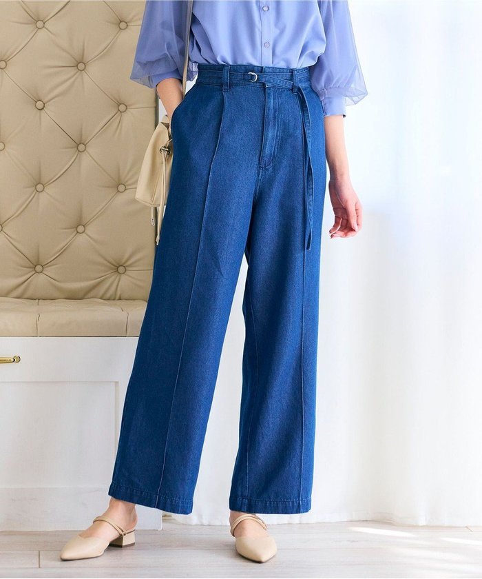 【フェルゥ/Feroux】の【洗える】ベルト付き テンセルデニム ワイドパンツ インテリア・キッズ・メンズ・レディースファッション・服の通販 founy(ファニー) https://founy.com/ ファッション Fashion レディースファッション WOMEN パンツ Pants デニムパンツ Denim Pants ベルト Belts おすすめ Recommend カットソー Cut And Sew デニム Denim ルーズ Loose ワイド Wide 夏 Summer S/S・春夏 Ss・Spring/Summer 洗える Washable A/W・秋冬 Aw・Autumn/Winter・Fw・Fall-Winter |ID: prp329100004414116 ipo3291000000031596386