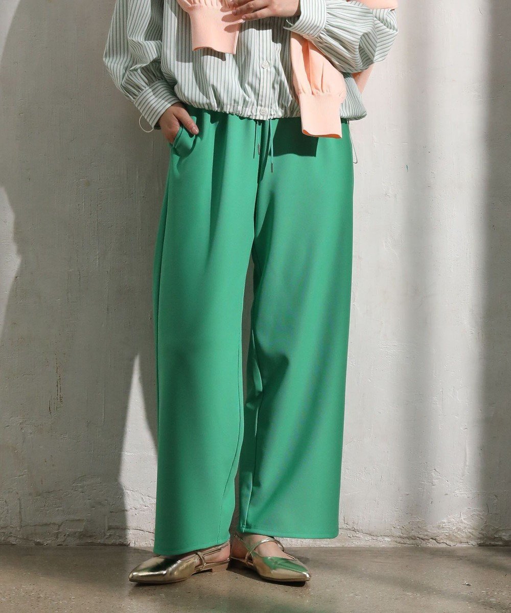 【グリーンパークス/Green Parks】のカラーイージーパンツ インテリア・キッズ・メンズ・レディースファッション・服の通販 founy(ファニー) 　ファッション　Fashion　レディースファッション　Fashion for Women　パンツ　Pants & Trousers　ストレッチ　Stretch, Stretchy Fabric　ストレート　Straight, Straight Cut　ポケット　Pocket, Pocket Detail　メタル　Metal, Metal Parts　ワイド　Wide, Wide Fit　夏　Summer　春　Spring　S/S・春夏　SS, Spring/Summer, Warm Season　Green|ID: prp329100004414119 ipo3291000000033394440