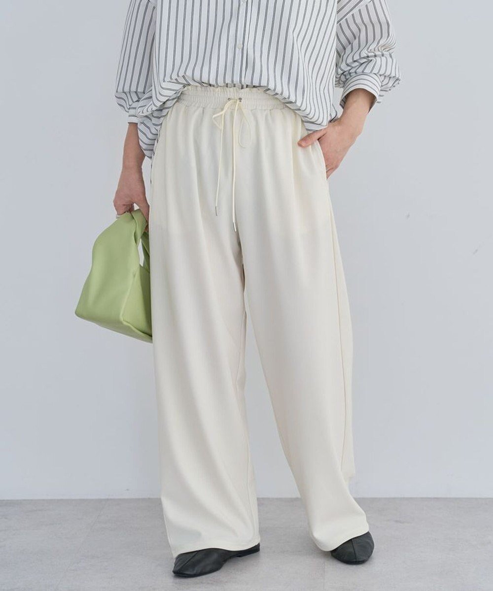 【グリーンパークス/Green Parks】のカラーイージーパンツ インテリア・キッズ・メンズ・レディースファッション・服の通販 founy(ファニー) 　ファッション　Fashion　レディースファッション　Fashion for Women　パンツ　Pants & Trousers　ストレッチ　Stretch, Stretchy Fabric　ストレート　Straight, Straight Cut　ポケット　Pocket, Pocket Detail　メタル　Metal, Metal Parts　ワイド　Wide, Wide Fit　夏　Summer　春　Spring　S/S・春夏　SS, Spring/Summer, Warm Season　Ecru|ID: prp329100004414119 ipo3291000000033394441