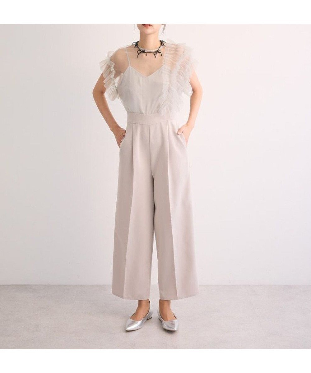【グリーンパークス/Green Parks】の・Railme チュールフリルオールインワン 人気、トレンドファッション・服の通販 founy(ファニー) 　ファッション　Fashion　レディースファッション　WOMEN　ワンピース　Dress　オールインワン ワンピース　All In One Dress　サロペット　Salopette　おすすめ　Recommend　サロペット　Overalls　シアー　Sheer　センター　Center　フェミニン　Feminine　フリル　Frills　ポケット　Pocket　夏　Summer　春　Spring　S/S・春夏　Ss・Spring/Summer　 other-1|ID: prp329100004414175 ipo3291000000031863711