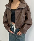 【ウィゴー/WEGO】の配色ステッチWZIPショートブルゾン 人気、トレンドファッション・服の通販 founy(ファニー) ファッション Fashion レディースファッション WOMEN アウター Coat Outerwear ジャケット Jackets ブルゾン Blouson/Jackets ショート Short ジャケット Jacket スタンド Stand スマホ Smartphone デニム Denim トレンド Trend ブルゾン Blouson A/W・秋冬 Aw・Autumn/Winter・Fw・Fall-Winter thumbnail ブラウン|ID: prp329100004414761 ipo3291000000031006878