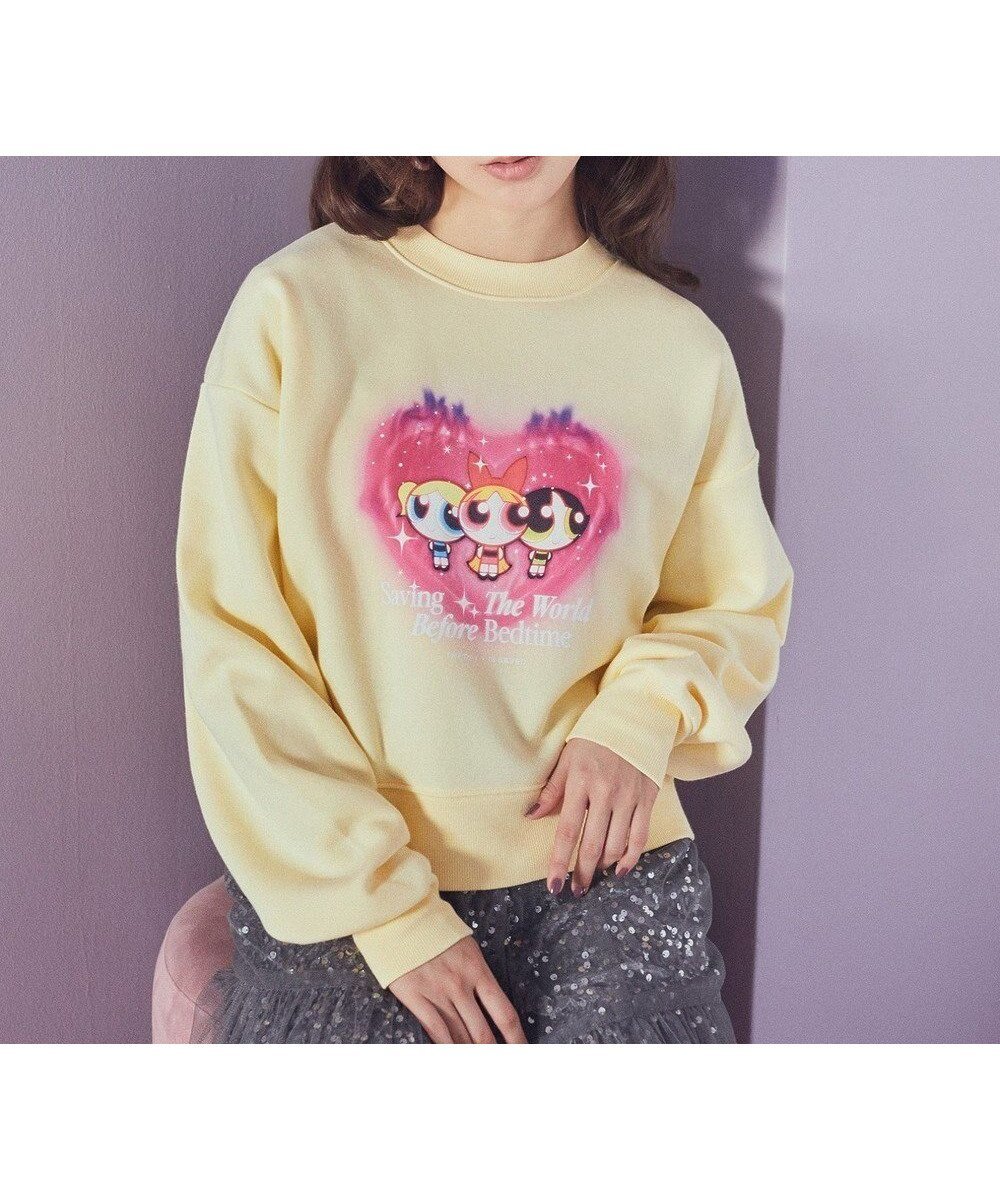 【アースミュージックアンドエコロジー/earth music&ecology】のThe Powerpuff Girls/emaeSスウェット インテリア・キッズ・メンズ・レディースファッション・服の通販 founy(ファニー) 　ファッション　Fashion　レディースファッション　WOMEN　トップス・カットソー　Tops/Tshirt　パーカ　Sweats　スウェット　Sweat　コンパクト　Compact　ショート　Short　スウェット　Sweat　プリント　Print　ボトム　Bottom　ポケット　Pocket　夏　Summer　春　Spring　S/S・春夏　Ss・Spring/Summer　Yellow|ID: prp329100004414969 ipo3291000000031721494