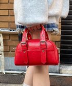 【ウィゴー/WEGO】のハトメハンドルミニボストンショルダー レッド|ID: prp329100004415007 ipo3291000000031866196