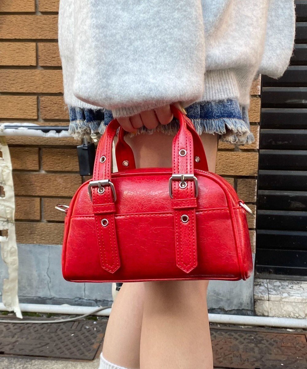 【ウィゴー/WEGO】のハトメハンドルミニボストンショルダー インテリア・キッズ・メンズ・レディースファッション・服の通販 founy(ファニー) 　ファッション　Fashion　レディースファッション　WOMEN　おすすめ　Recommend　ショルダー　Shoulder　スマホ　Smartphone　ボストン　Boston　ボストンバッグ　Boston Bag　ポケット　Pocket　レッド|ID: prp329100004415007 ipo3291000000031866196